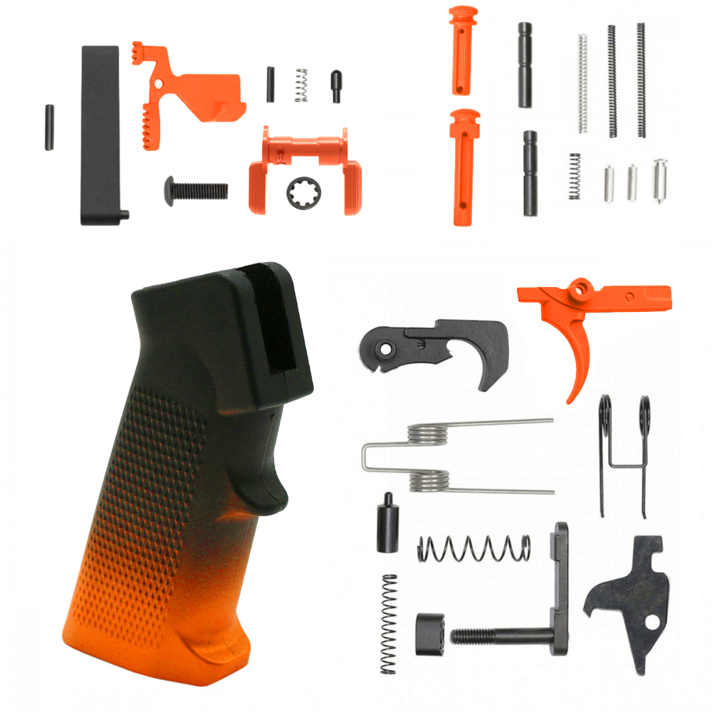 CERAKOTE GRADIENT ORANGE| AR-15 Lower Receiver Parts Kit W/ Safety Option